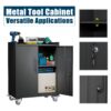 2 Door Tool Cabinets For Garage, Lockable Garage Storage Cabinet, Locking Storage Cabinet With Wheels, Rolling Tool Chest - Black - Image 7