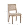 Armless Dining Chair With Cane Back And Upholstered Seat (Set of 2) - Light Brown - Image 3