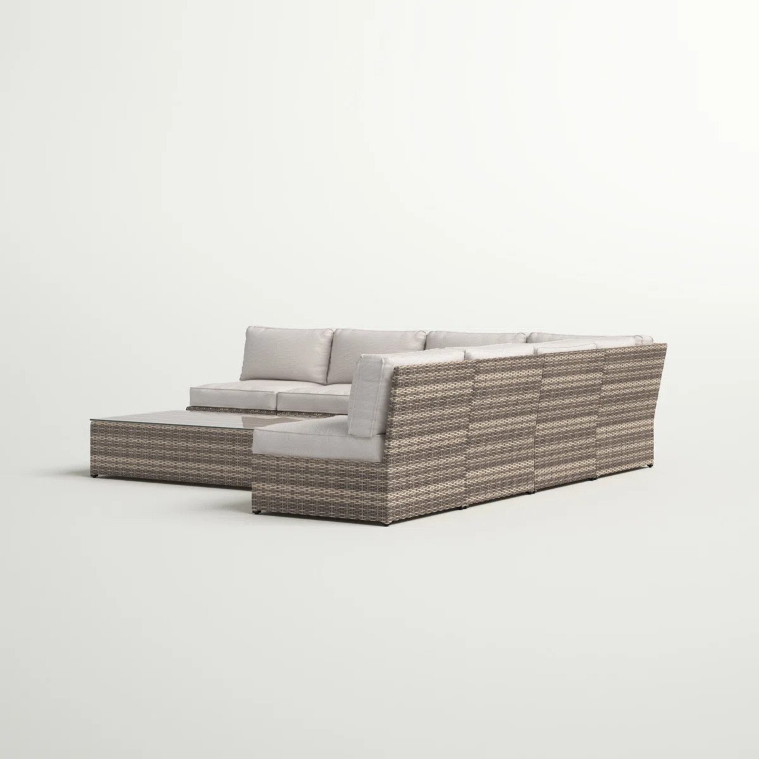 6 Piece Wicker Patio Seating Group With Cushions - Grey Mix - Image 6