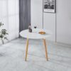 Extensible Table, Dining Table, Office Table, Coffee Table, Wood Leg - Matte White - Image 3
