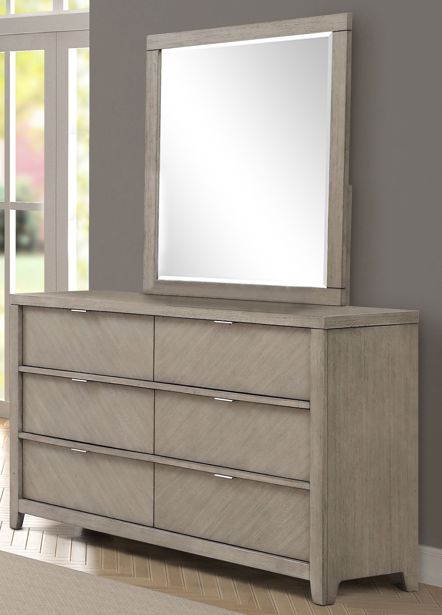 6 Drawer Dresser - Light Gray - Image 4