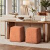Oliver - Tapered Square Upholstered Ottoman - Spice Orange Fleeced - Image 15