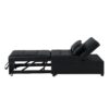 Folding Ottoman Sofa Bed Multi Functional Space Saving Design - Black - Image 9