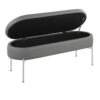 Chloe - Contemporary / Glam Storage Bench - Chrome / Gray - Image 2