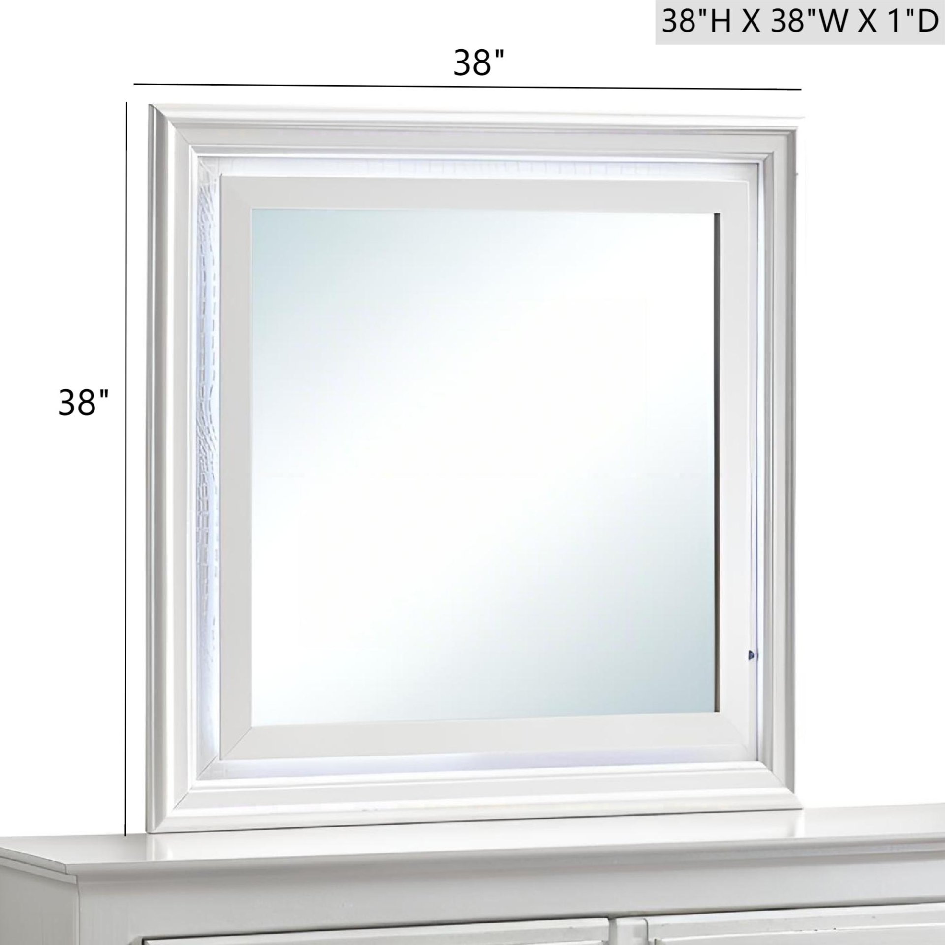 Verona - Mirror With Premium Low Distortion Glass - White - Image 3