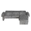 Convertible Futon Sofa Bed Futon Sofa Couch With An Adjustable Backrest, A Reversible Chaise Lounge And 2 Removable Armrest Pillows For Living Room - Gray - Image 14