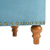 Retro Style Square Velvet Upholstered Ottoman With Storage And Rivet Trim - Light Blue - Image 8