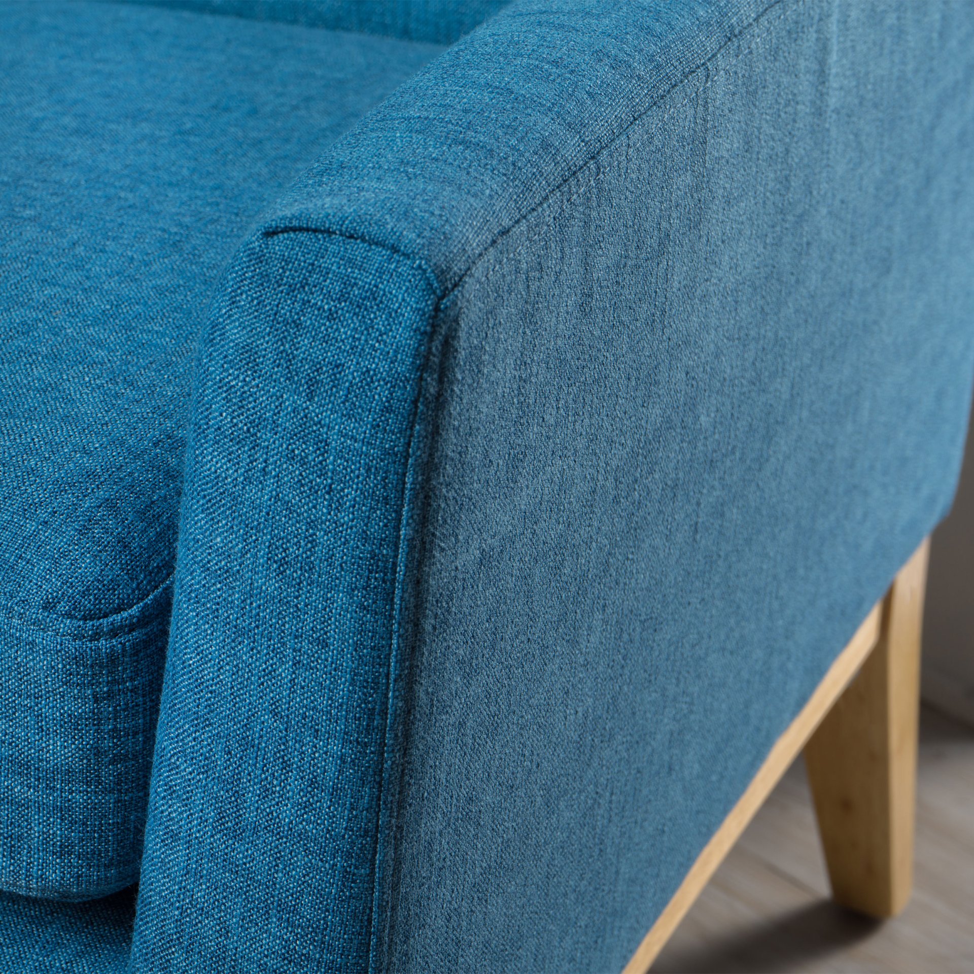 Mid Century Modern Accent Chair With Cushion Seat - Blue - Image 7