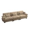 Modern Velvet Oversize 3 Seat Sofa & Cloud Like Comfort Featuring Waist And Throw Pillows - Camel - Image 12