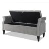 Jacqueline - Tufted Roll Arm Storage Bench - Opal Gray - Image 4