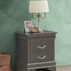 Lorana - Nightstand - Metalic Black