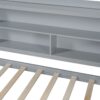Full Size Daybed With 3 Drawers USB Ports And Desk - Gray - Image 8