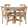 Modern Dining Table Set For 4, Round Table And 4 Kitchen Room Chairs, 5 Piece Kitchen Table Set For Dining Room, Dinette, Breakfast Nook - Natural Wood Wash - Image 12