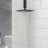8" Square Rain Shower Head, Ceiling / Wall Mount Stainless Steel Bath Fixture - Matte Black - Image 2