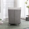 Linen Massage Chaise Lounge Indoor With Remote Control, Ergonomic Electric Massage Lounger With 5 Modes - Light Gray - Image 8