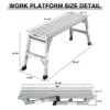 Work Platform Aluminum Portable Bench Folding Ladder Ansi Capacity 225 Lbs 40" - Gray - Image 3