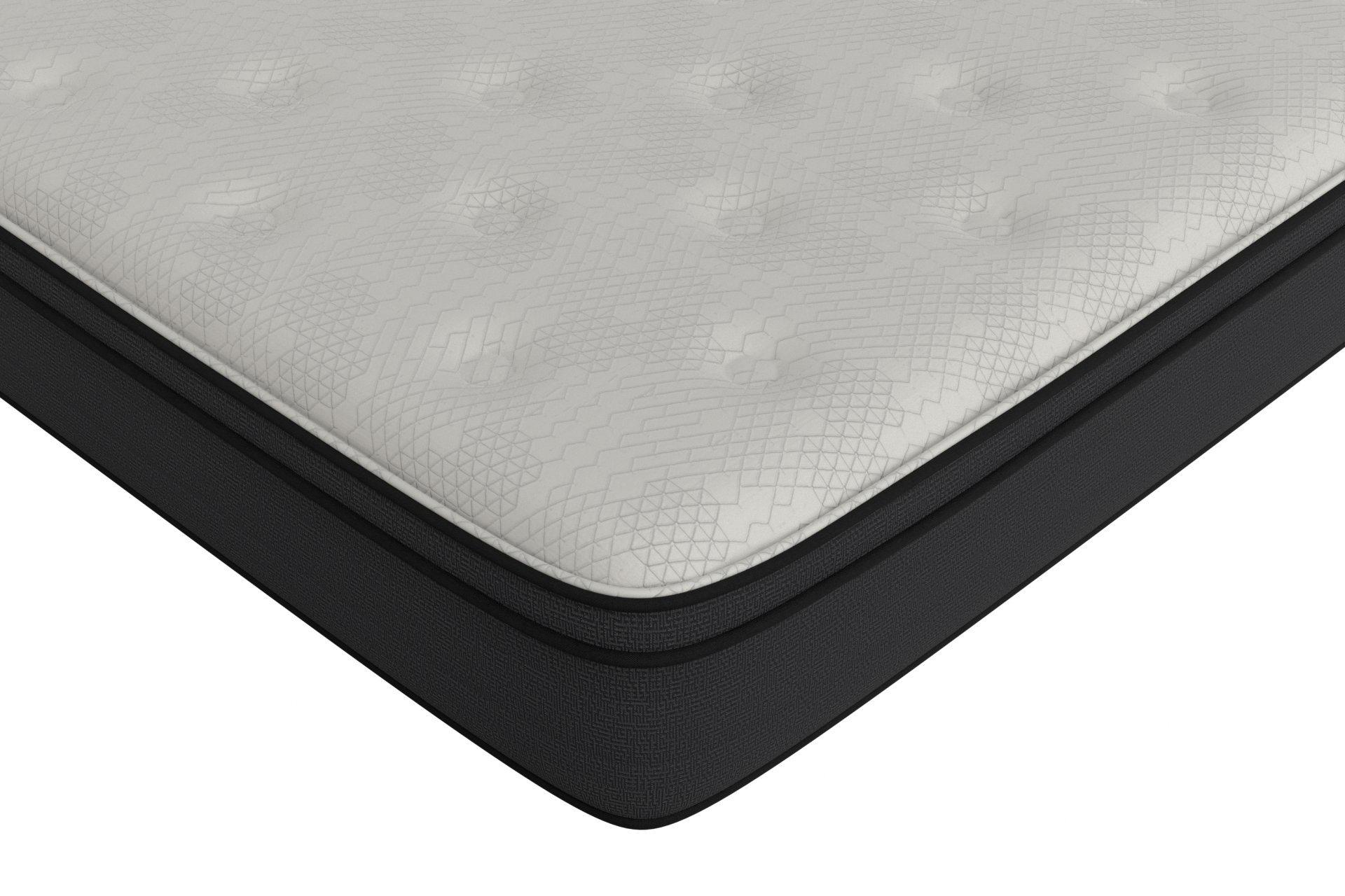 12" King Euro Top Hybrid Memory Foam Mattress - White / Black - Image 3