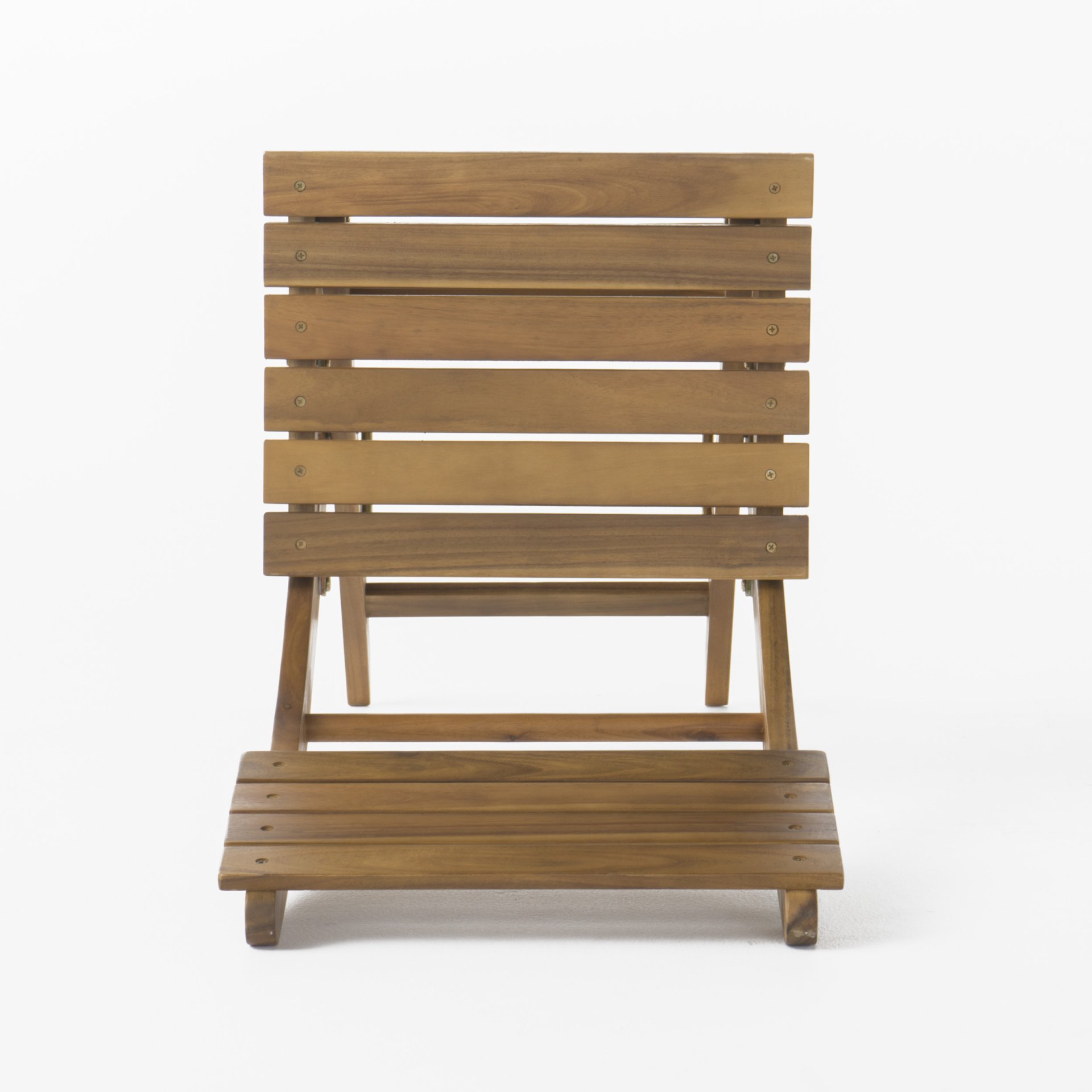 Outdoor 3 Piece Half Round Folding Bistro Set - Natural - Image 5