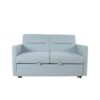Loveseat Sleeper Pull Out Couch 3 In 1 Sofa Bed Adjustable Backrest - Light Blue - Image 13