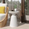 Outdoor, Metal End Table Large - White - Image 2
