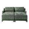 Stylish 2 Seater Sofa With Ottoman And Lumbar Pillows Ergonomic Design - Green - Image 22