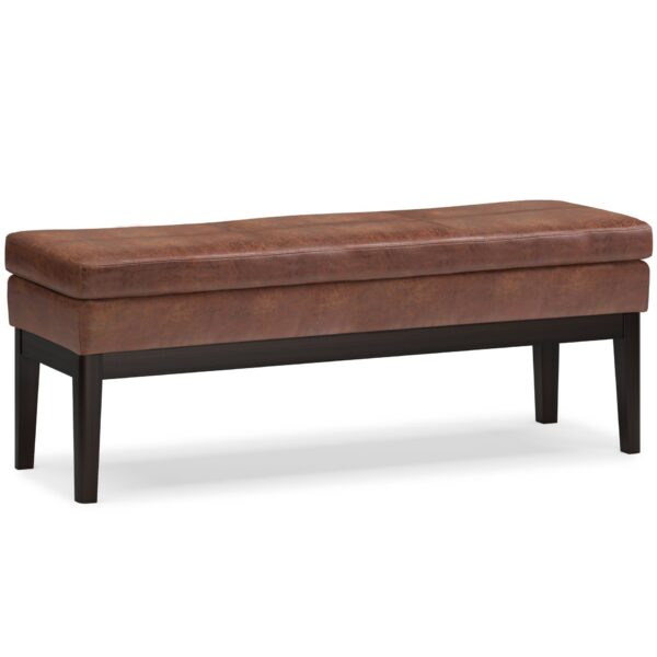 Carlson - Ottoman Bench - Distressed Saddle Brown