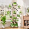 Plant Stand Indoor With Grow Light, 9 Tiered 63" Tall Indoor Plant Shelves For Multiple Plants - Walnut / Black - Image 2