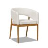 Mirah - Modern Open Barrel Dining Chair - Eggshell White - Image 17