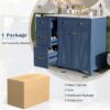 36" Bathroom Vanity With Sink, Soft Close Doors, Adjustable Shelves - Blue - Image 9