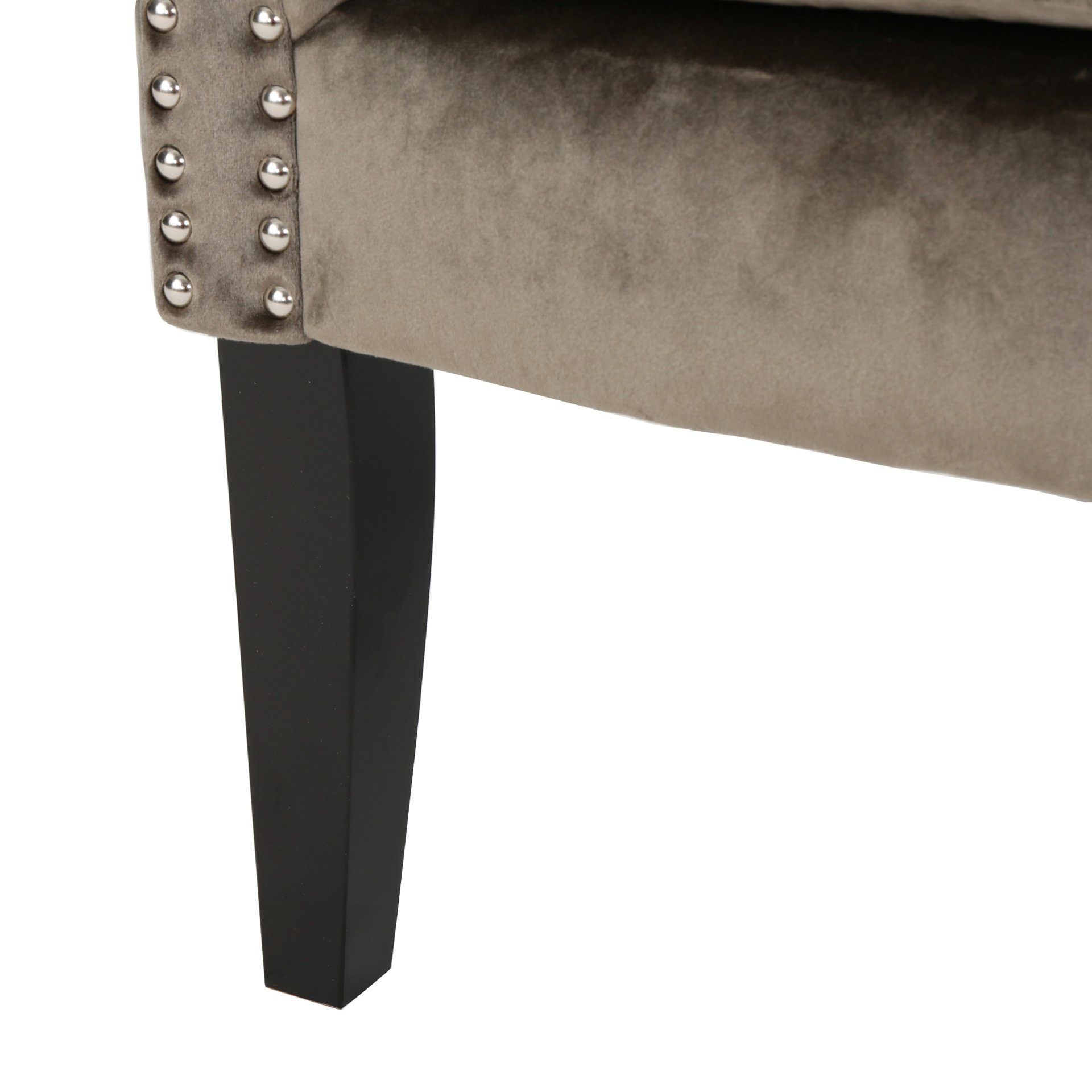 Elegant Velvet Club Chair With Handcrafted Details - Gray - Image 12