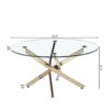 Modern Round Tempered Glass Coffee Table With Chrome Legs - Gold - Image 6