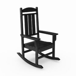 Traditional Porch Rocker Classic HDPE Poly Lumber For Porch, Patio, And Garden Comfort - Black