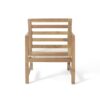 Outdoor Acacia Wood Club Chairs, 2 Pieces Set - Natural Stained / White - Image 10