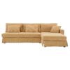Modern L-Shaped Corduroy Sofa With Reversible Chaise, 4 Seat Upholstered Sectional Indoor Furniture, Convertible Sleeper Couch With Pillows - Light Brown - Image 24