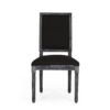 French Country Style Dining Chair Set With Upholstered Seating And Fluted Legs - Black - Image 6