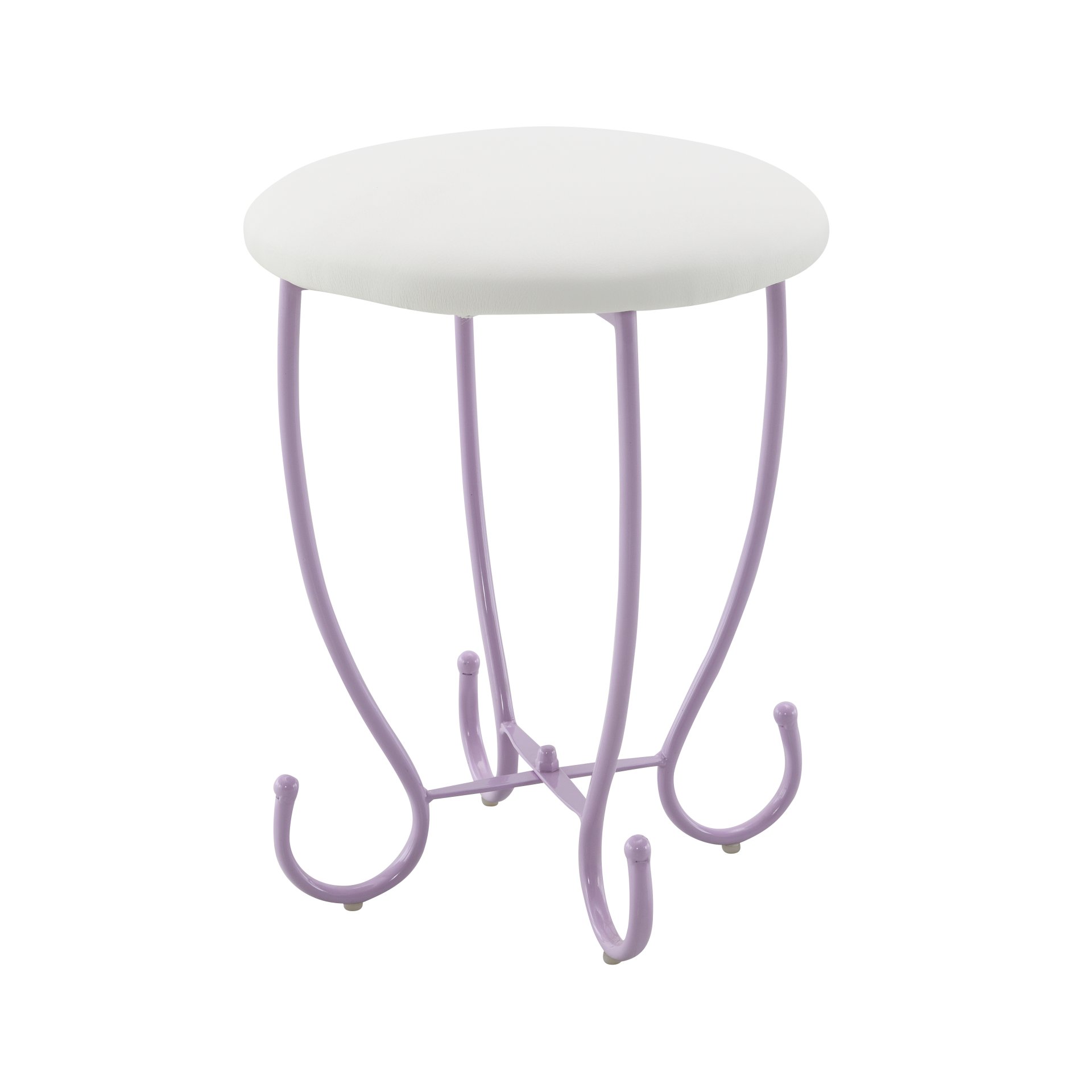 Priya II - Synthetic Leather Vanity Set - White / Purple - Image 2