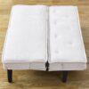 Versatile Corduroy Sofa Bed With Frame - Beige - Image 8