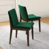 Laura - Mid-Century Modern Solid Wood Dining Chair (Set of 2) - Green - Image 3