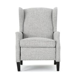 Westeros - Wing Back Fabric Upholstered Recliner - Light Gray