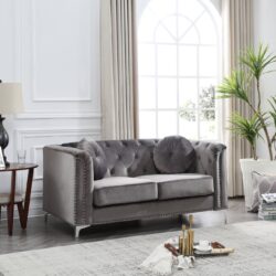 Contemporary Loveseat - Dark Gray