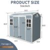 8 X 4Ft Resin Outdoor Storage Shed With Two - Window And Double - Door, Plastic Shed With Floor For Gargen, Patio, Yard, Lawn - Gray - Image 3