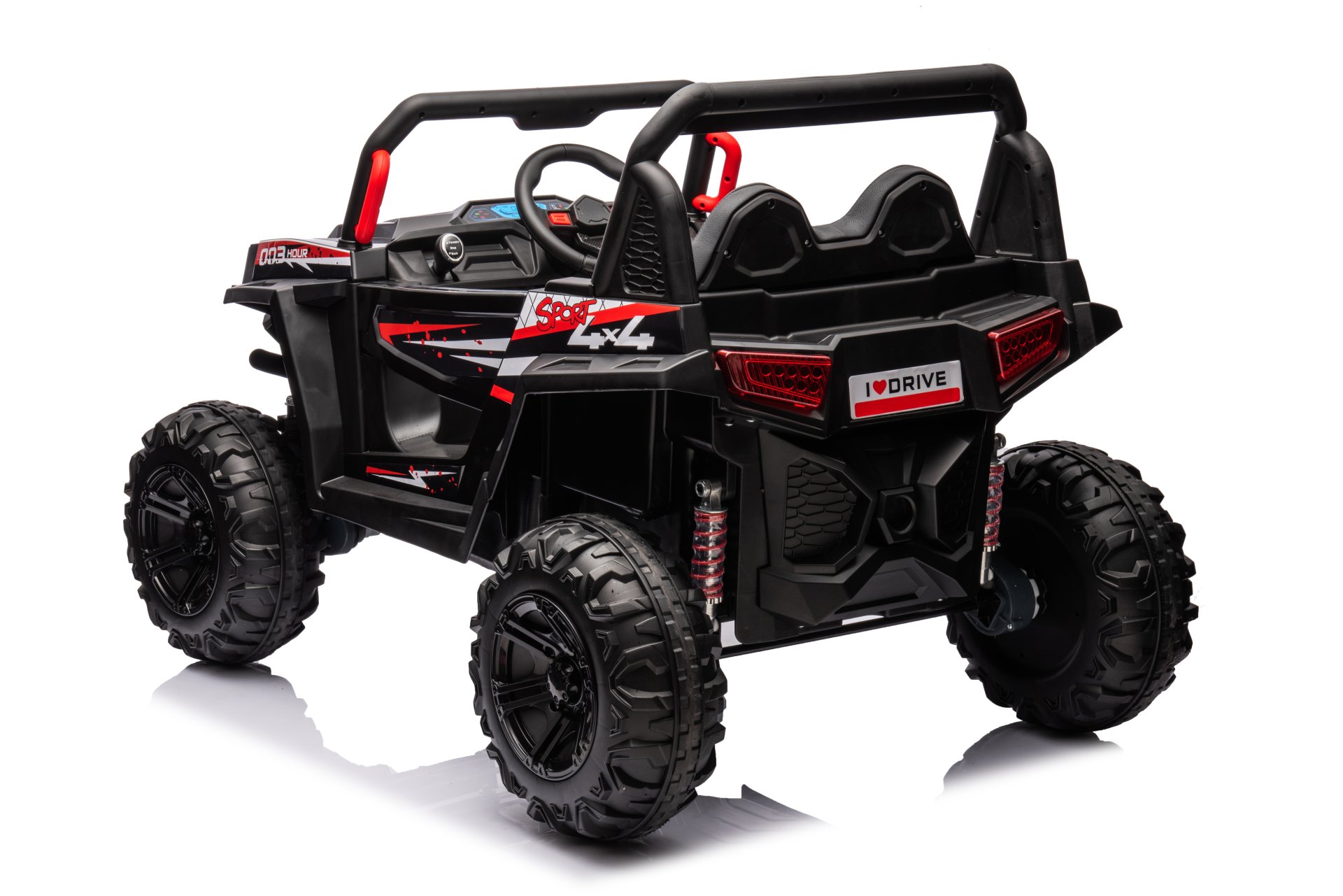 12V7A*1 30W*4 Four-Wheel Drive Leather Seat One Button Start, Forward And Backward, High And Low Speed, Music, Front Light, Power Display, Two Doors Can Open, 2.4G R / C, Seat Belt Four Wheel Absorber - Black - Image 12