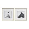Wall Art Horse Animal Printing, Wall Decor Accent (Set of 2) - Golden / White - Image 2