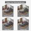 Oversized Chaise Lounge Chair Cozy Cloud Couch, Plush Corduroy Upholstered Sleeper Sofa Daybed With 3 Throw Pillows And Wide Armrest For Living Room - Gray - Image 5