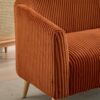 Modern Loveseat Couch Sofa With Corduroy Upholstery, Wooden Legs, 2 Seat For Small Spaces Office Studio Apartment Bedroom - Orange - Image 10