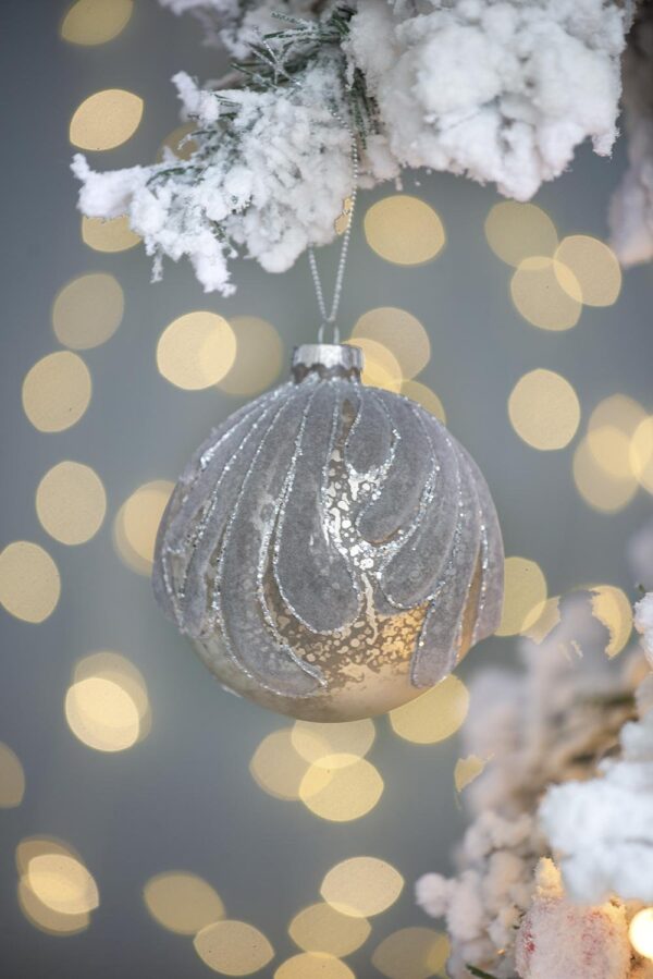Christmas Ball Ornaments, Glass Decorative Hanging Ball Christmas Tree Ornaments For Holiday Party Decorations (Set of 6) - Silver