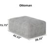 Modern Oversized Modular Sectional Sofa With 2 Chaise Lounge And 2 Armrest, Sparkling Chenille Fabric Soft Cushion Sofa With 4 Pillows, 4 Pieces Diy Combination Tufted Sofa, No Assembly Required - Black - Image 2