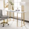 Estie - Writing Desk - White / Gold - Image 6
