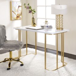 Estie - Writing Desk - White / Gold