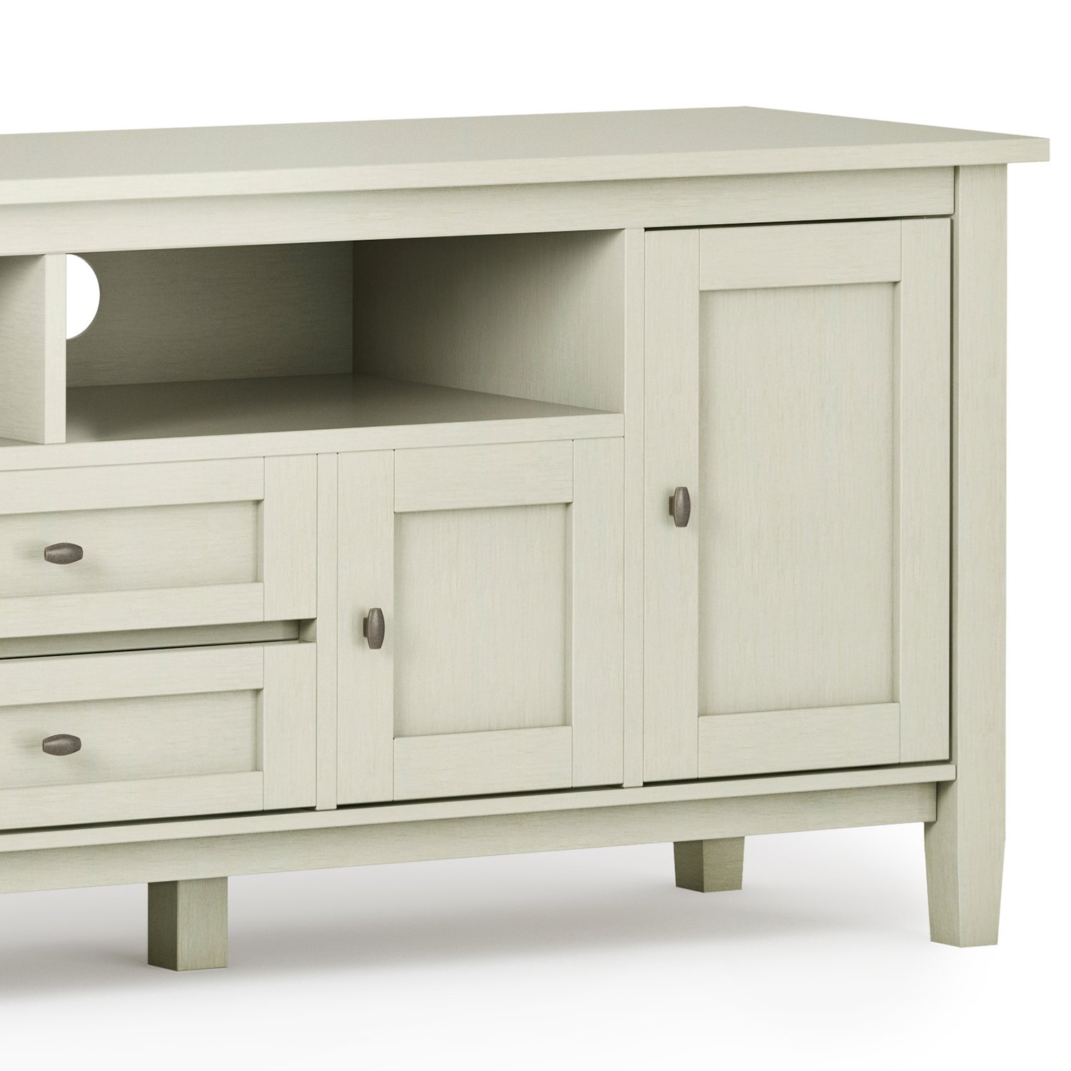 Warm Shaker - TV Media Stand - Antique White - Image 7